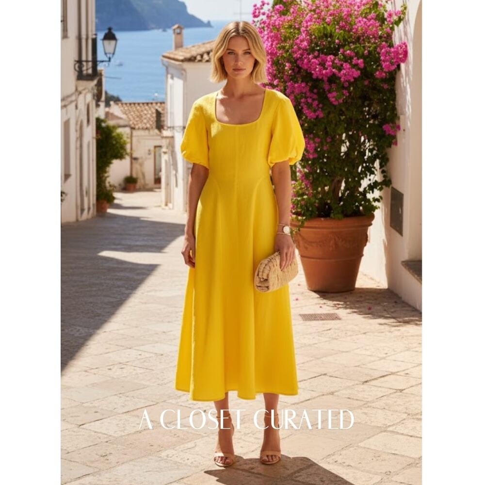 Three Graces London Nell Dress 10 Yellow NWT